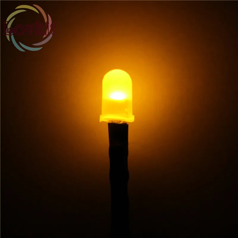 

20 X High Quality 5mm 12V Pre-Wired Diffused Round Top Yellow LED DC 20cm Emitting Diode Suitable for table lamp and Car Toy DIY