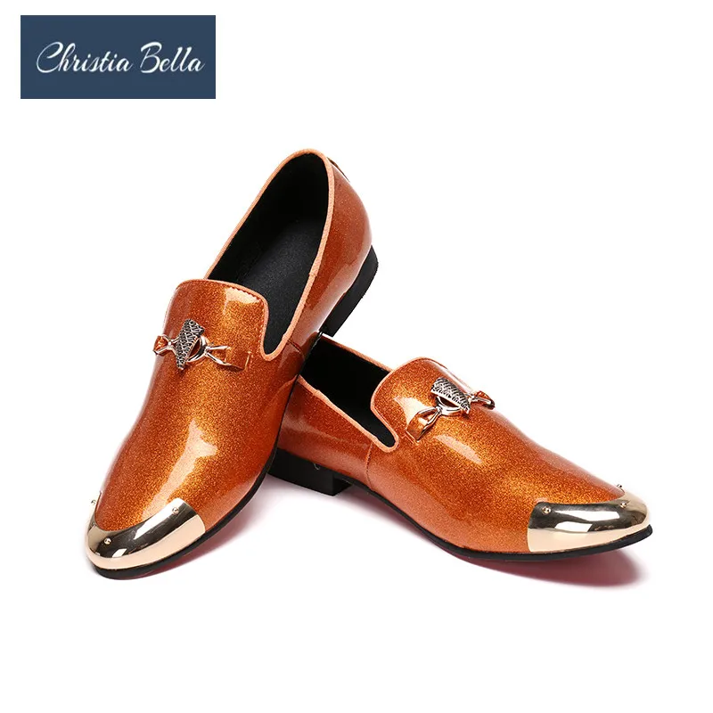 Tendance Bella Loisirs or Noir Noce 47 38 Homme D'été De Slip Cuir orange Robe Pour Sur Christia Chaussures En Derby Hommes Noir rouge Charme 8xv8dq
