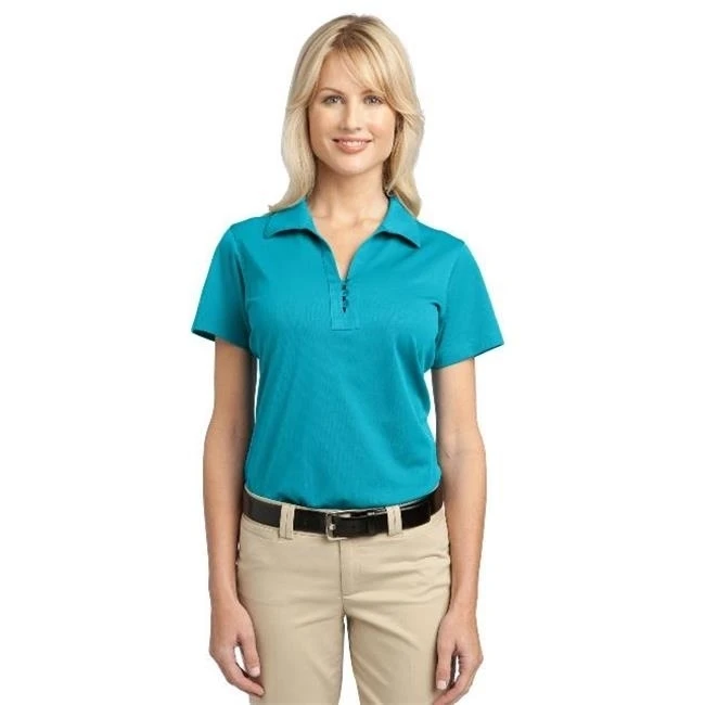 Port Authority L527 Ladies Tech Pique Polo T-Shirt Deep Teal Blue - Small
