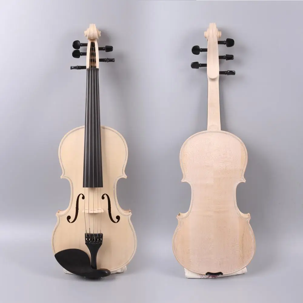 

1Pcs 5String Unfinished Violin 4/4 Mple+Spurce Handmade Ebony Accessories