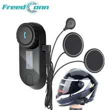 FreedConn новая версия TCOM-SC Bluetooth мотоциклетная гарнитура шлем домофон ЖК-экран с fm-радио+ мягкий наушник