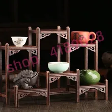 Solid wood chicken wing wood, Front and Back Concave-convex style, curio shelves, ornament pendulum rack