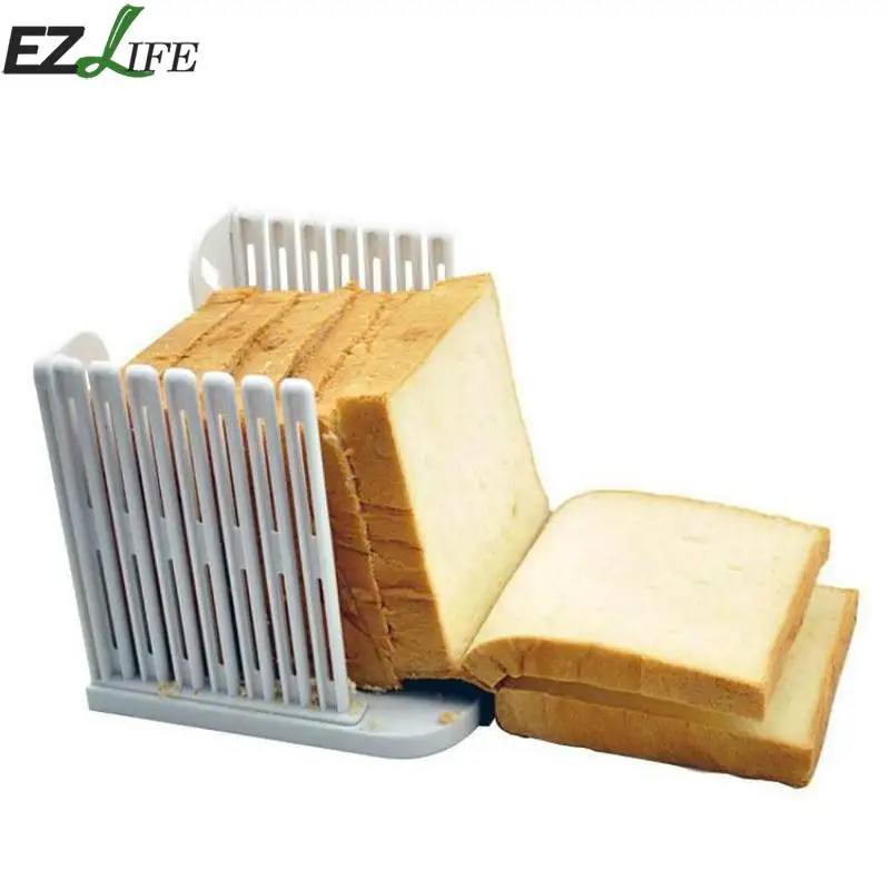

New Foldable Plastic Bread Slicer Cutting Guide Tools Plastic Adjustable Bread Slicer Cutter Mold Kitchen Accessories LQX7863