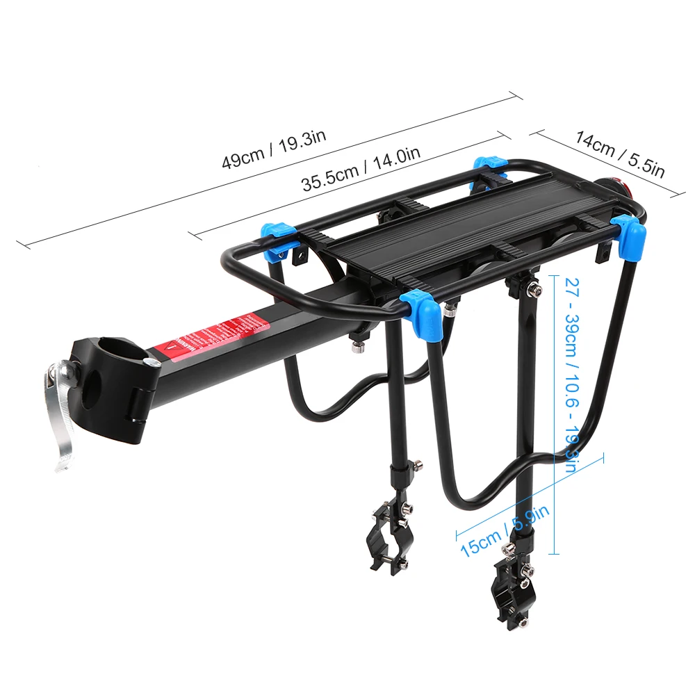Clearance Mountain Bike Bicycle Cargo Racks Aluminum Bicycle Luggage Carrier MTB Bicycle Mountain Bike Road Bikes Rear Rack Black 3