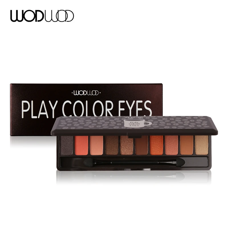 

Wodwod Brand 10 Coffee Colour Eye Shadow Palette Set Play Color Eyes Makeup Earth Eyeshadow Matte Glitter Powder Make Up Brush