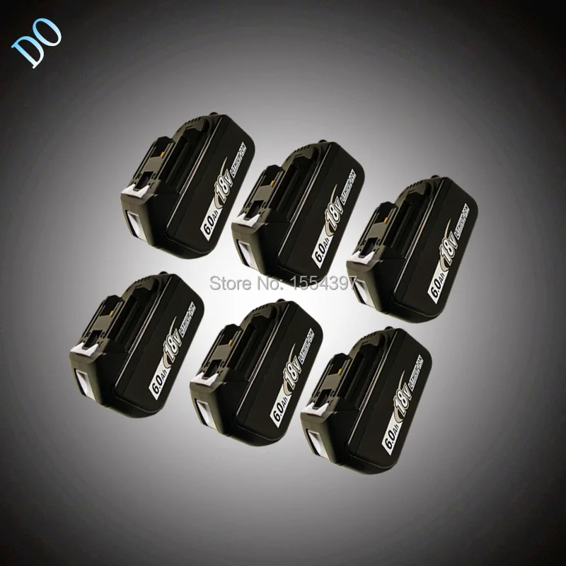 

6PCS 18V 6000mAh Lithium Ion Battery BL1860 Replacement for Makita BL1830 BL1840 BL1850 LXT400 BL1815 Power Tool Rechargeable
