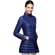 Модные женские весенние пуховики легкие тонкие корейские тонкие пуховые пальто со стоячим воротником ультра тонкие куртки плюс размер 90% белый пуховик на утином пуху