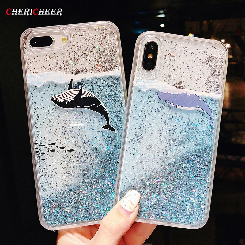 Чехол Whale Quicksand для Huawei P Smart Case 2019 Plus Nova 3i 3 4 ТПУ блестки Жидкий чехол |