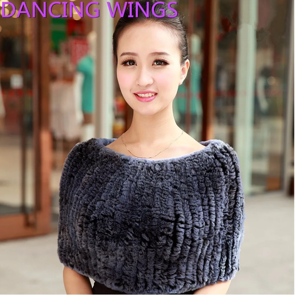 

DANCING WINGS Russian Style Winter Real Rex Rabbit Fur Scarf Super Quality Women Thick Collars Muffler Fur Wraps Neckerchief