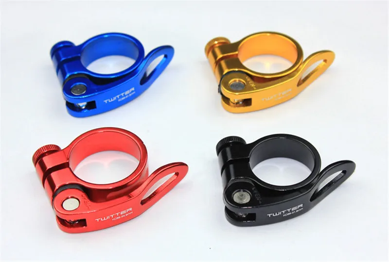 buy TWITTER 31.8mm MTB Road Bicycle Seat Tube Clamp Cycling Bike Aluminum Alloy Quick Release Seatpost Clamp Bicycle Parts