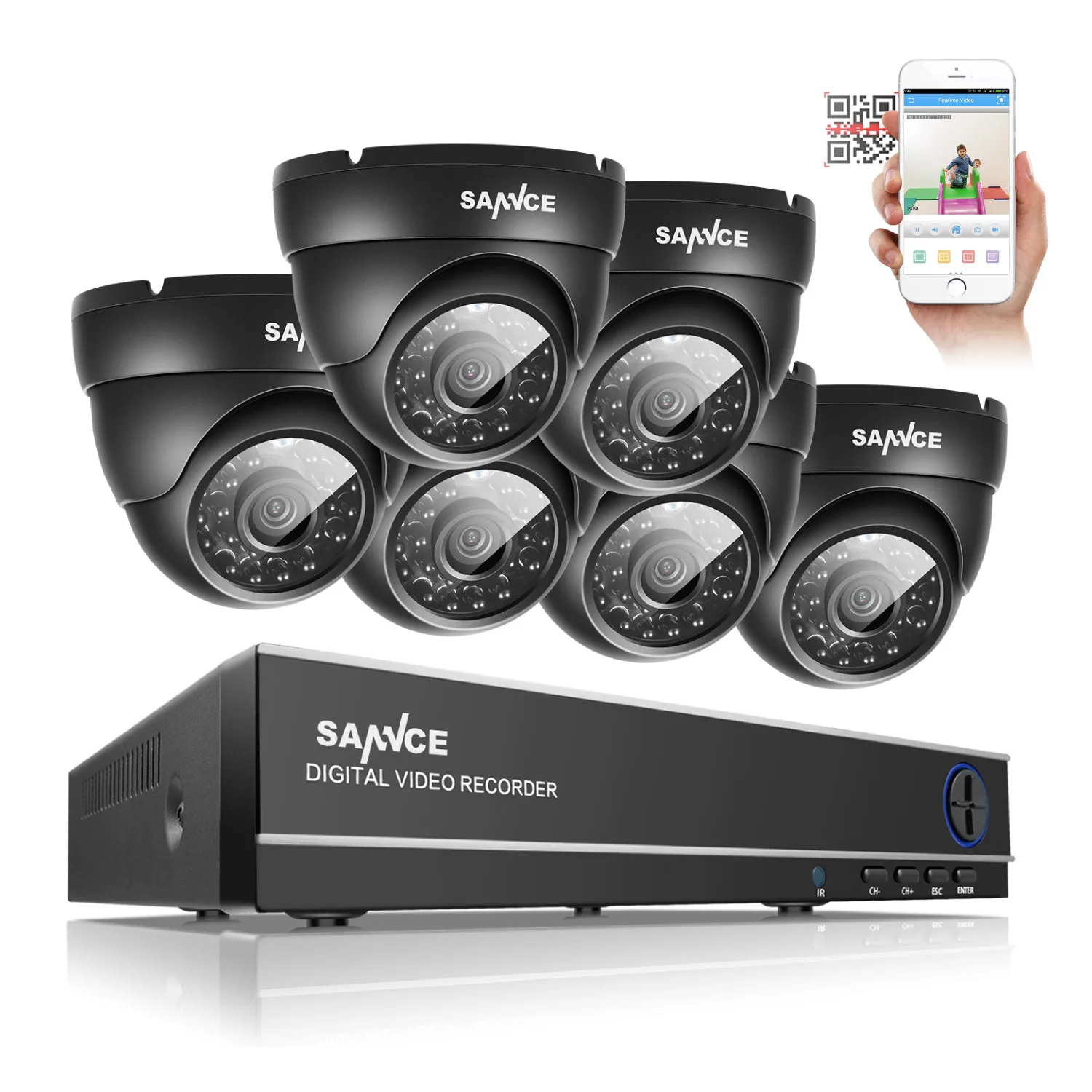 Камера видеонаблюдения SANNCE HD 8 каналов 720 P DVR 6 шт. 1200TVL инфракрасная каналов|kit kits|kit