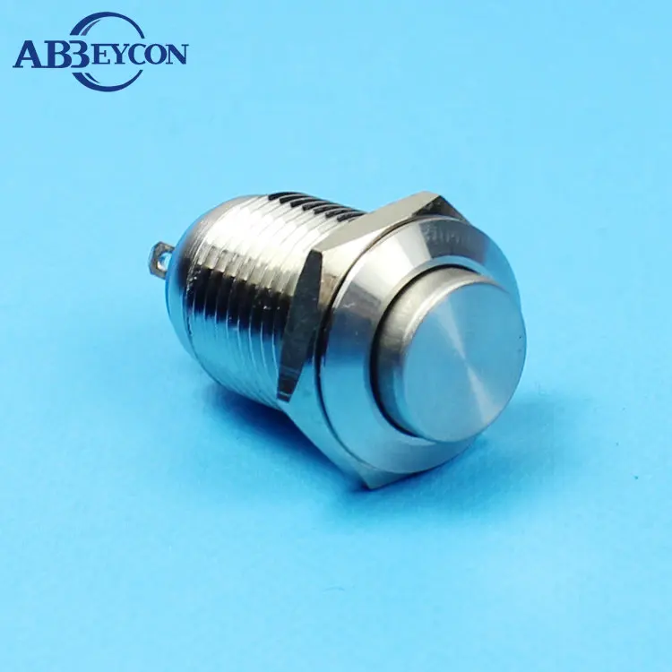 

1277 12mm 1NO1NC Push Button Switches High Flush Head IP67 Waterproof Brass Nickelage Latching Button Switch