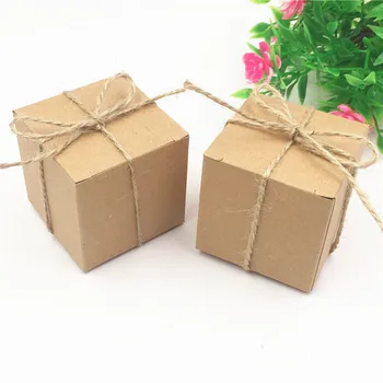 

24Pcs/Lot Handmade 5X5X5cm Small Kraft Paper Cardboard Boxes Cupcake Muffin Packing Box Holds Single Cake Chocolates Candy Box