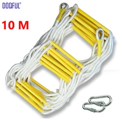 Échelle de corde de sauvetage de 10M 33 pieds, réponse de sécurité au travail d'urgence, sauvetage incendie, escalade, protection extérieure d'arbre 