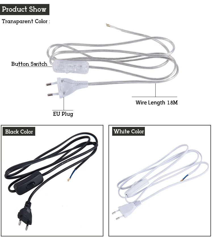 Штепсельная вилка переменного тока, ЕС, Европейский кабель питания, Стандартный, 0,75 мм, евро, ЕС, шнур питания, провода 1,8 м для переключателя, провода, 3 цвета