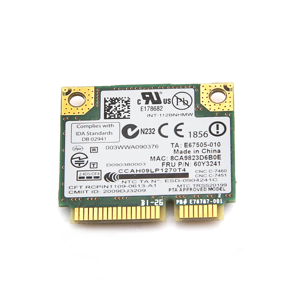 Для lenovo Intel wireless-N 1000 112BNHMW 300 Мбит/с Wifi Половина мини PCIe карта 802.11b/g/n 60Y3240 для Thinkpad L410 L510 SL510 X201