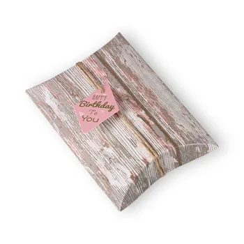 

9.5 x 11cm spring Wood grain Candy Gift Paper Box As Christmas New Year Party Decoration Wedding Favors Gifts Packaging Decor