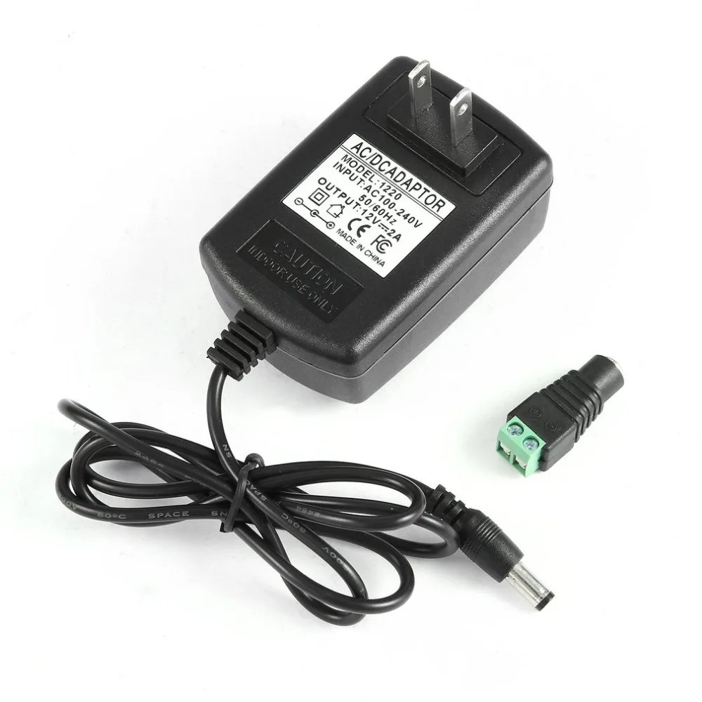 

12V 2A AC/DC Switching Power Supply Adapter Charger Cord for AC 100V-240V 50Hz/60Hz Household Electronics Universal Wall Plug