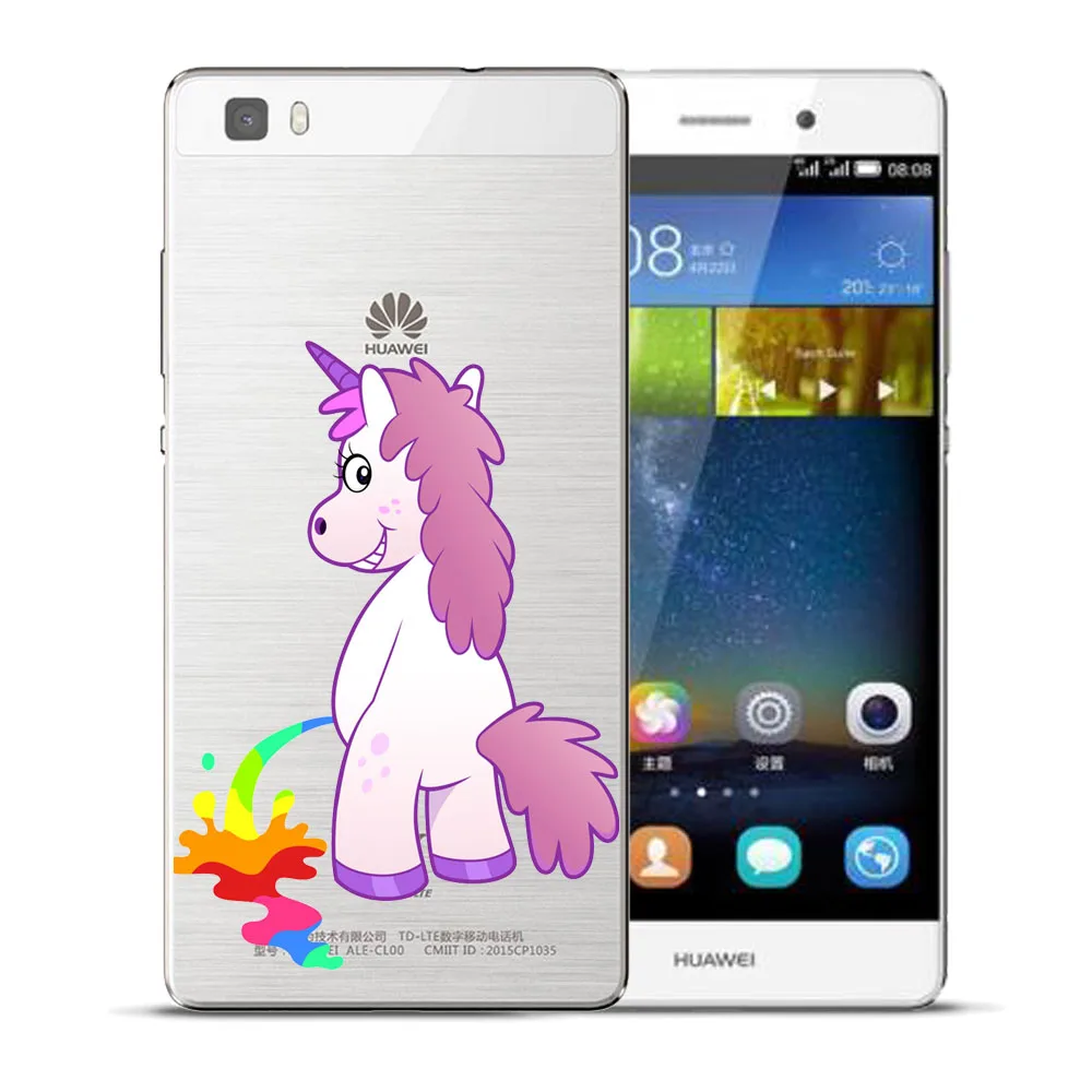 Бегемот Единорог Мягкий силиконовый чехол ТПУ для Huawei P8 P9 P10 P20 Lite Plus Mate 10 Pro Y5 Y6 II Y3