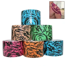 Эластичная кинезиологическая лента 5 см х 5 м, хлопковая терапевтическая лента с принтом для спортсменов, снижающая рана боль, восстанавливающая, поддерживающая Безопасность спорта