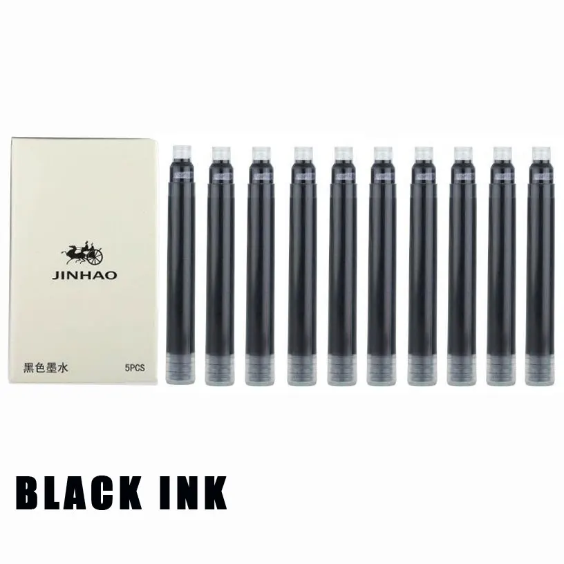 Фонтан 18KGP 0,7 мм перо с широким основанием ручка JINHAO X750 глянцевый белый офисный бизнес черный синий зеленый серый 15 видов цветов Селективный JINHAO 750 - Цвет: 10 pcs black ink