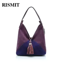 RISMIT Женская Замшевая сумка через плечо из натурального спилка Женская сумка для отдыха из нубука Повседневная сумка-хобо сумка-мессенджер