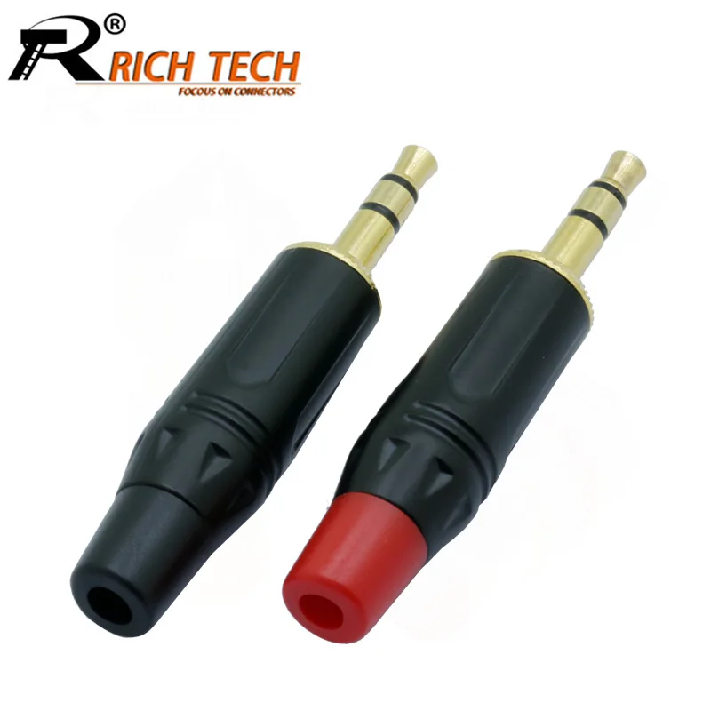 2pcs/lot 3.5mm 3 Poles Stereo Male Plug Headphone Jack 3.5mm 3 PIN