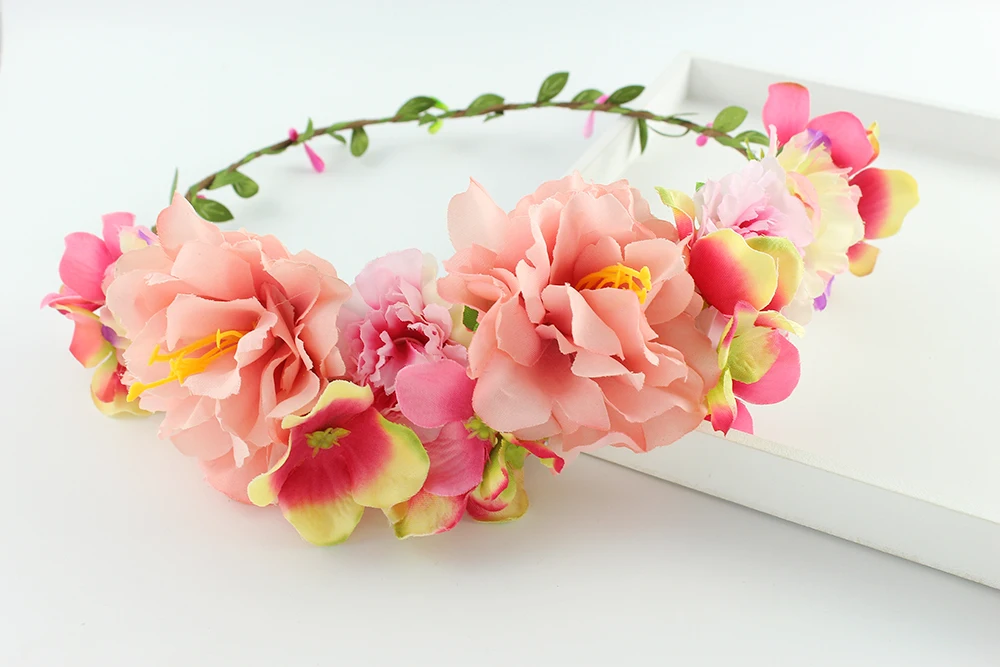 

Green color Bride Accessory Flowers Hair Wedding Flower Garland Crowns wreath bride hair accessories floral wreath