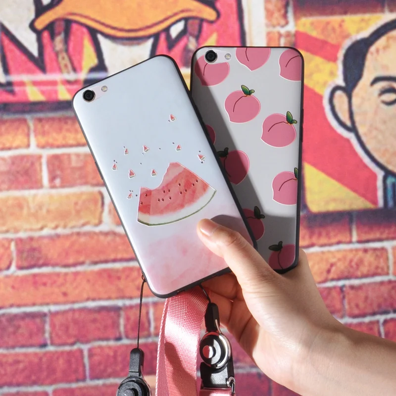

3D Fruit Soft Silicone Cases For OPPO Realme 1 / A73S TPU Watermelon Frosted Back Cover For OPPO F7 Youth Case Coque
