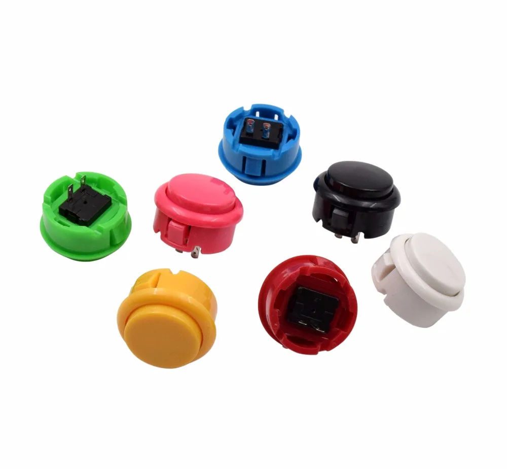30 мм аркадная Кнопка встроенный микро-переключатель Идеальная замена Jamma игра длинный переключатель многоцветные оптом