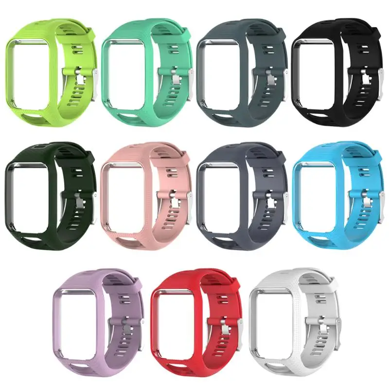 

LEONIDAS Silicone Strap band Frame Waterproof Watch Strap Replacement Bracelet for TomTom Runner 2/Spark/Spark 3/Adventurer