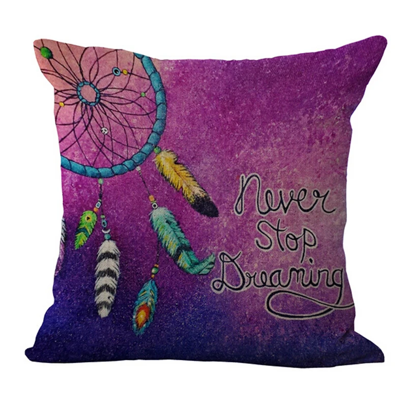 WARM TOUR Romantic Dream Catcher Printed Pillowcase Cotton Linen Cover