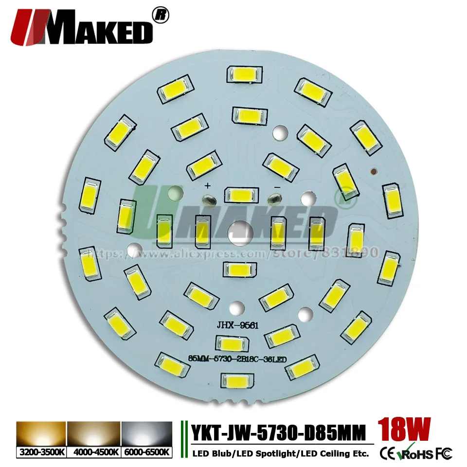 LED Module Board with Driver for Ceiling Lamp Light Bulb DIY Warm White-18W 