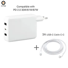 3 порта USB-C адаптер питания 18 Вт 30 Вт 60 Вт PD зарядное устройство для MacBook Pro/Macbook/iPhone/iPad Huawe/samsung(Стандартный USB-C кабель