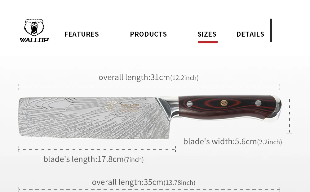Wallop knife set japanese aus-8 knife steel_22