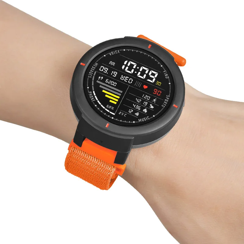

Replacement Nylon Sport Loop Wrist Band Watch Strap for Huami Amazfit Verge 3 -Drop