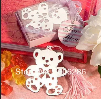 

Free shipping 100pcs/lot Baby Boy Pink/Blue Bookmarks Kids Birthday Gift Baby Shower Favors