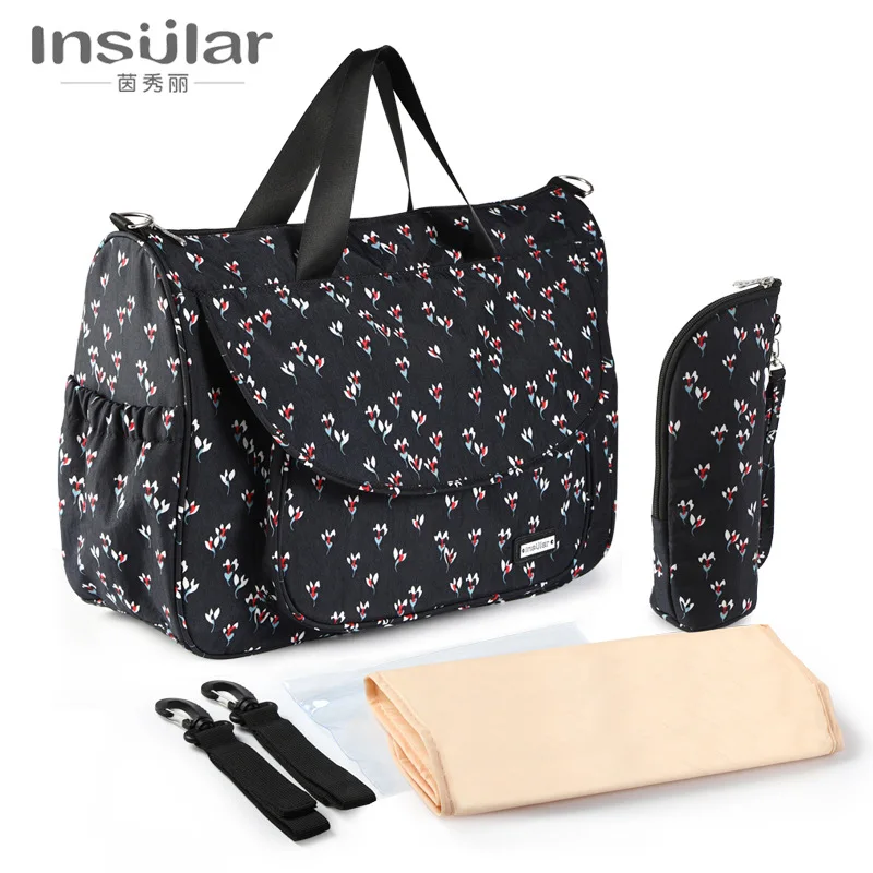 

Baby Diapers Bag Nylon 3-In-1 Bags On The Stroller Large Capacity Waterproof Travel Nursing Handbag Mommy Maternity Diaper Bag