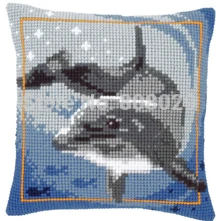 

CX0358 Needlework Kit Unfinished Acrylic Yarn Embroidery Pillow Tapestry Canvas Cushion Front Cross Stitch Pillowcase