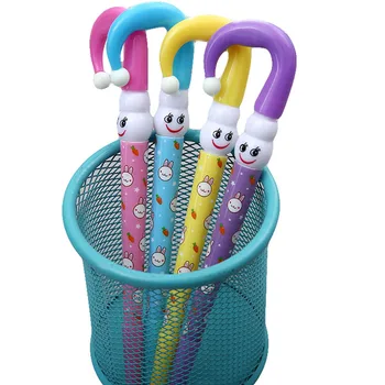 

4pcs/Lot Creative Cane Umbrella Gel Pen Christmas Gift Smile Face Black Signature Pen Kids School Stationery Writing Tool