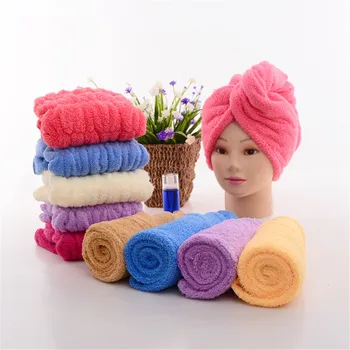 

LST Women Bathroom Super Absorbent Quick-drying Microfiber Bath Towel Hair Dry Cap Salon Towel 26x69 cm KM1045
