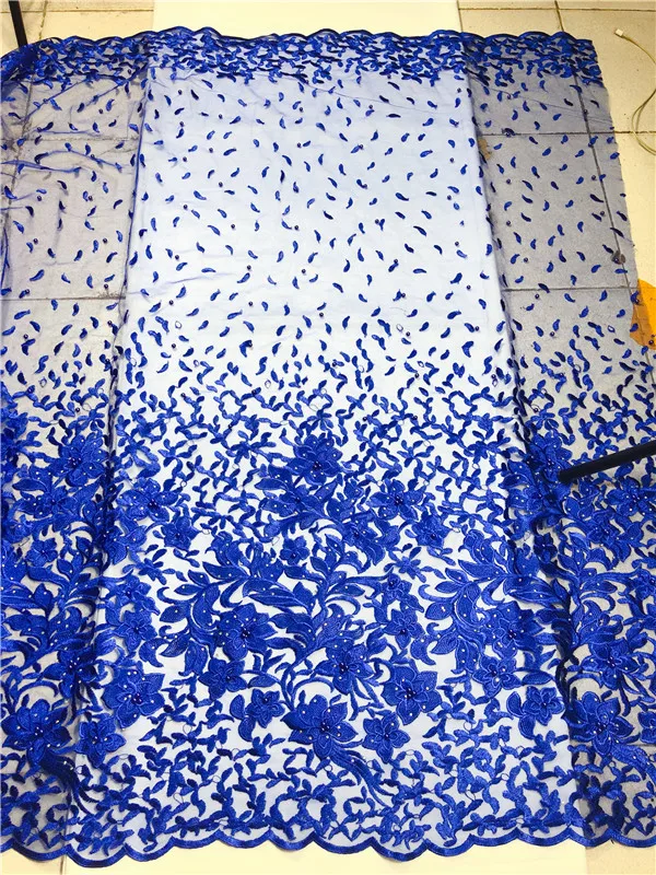 

3d flowers african net lace fabric with beads nigerian lace fabric high quality french lace for wedding dress