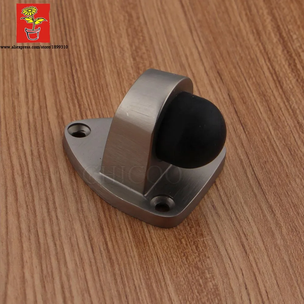 Wholesale 10PCS Zinc alloy Triangular Base Door Stop Satin Nickel Door