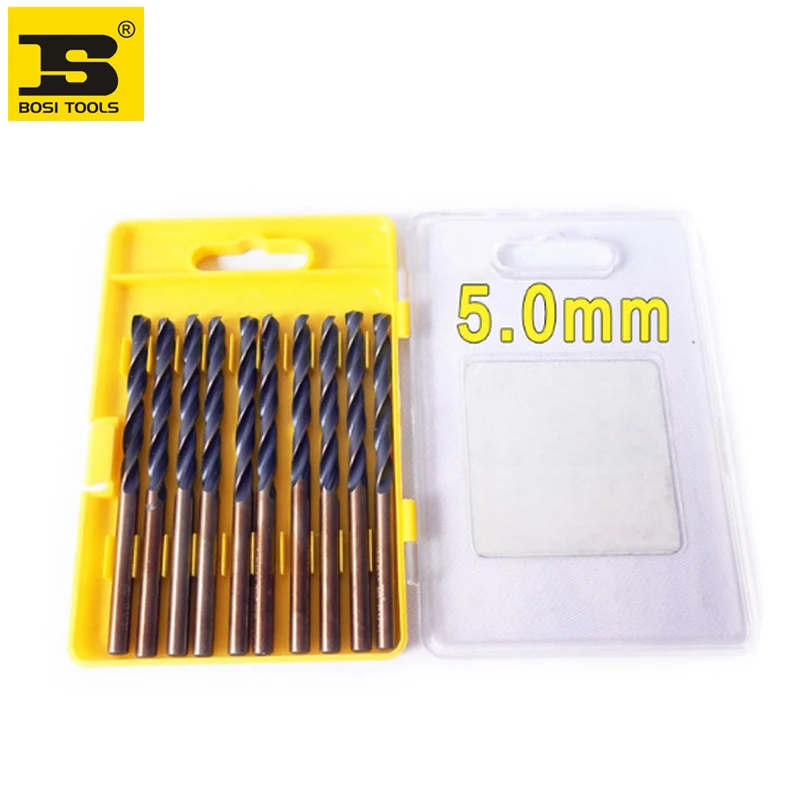 

free shipping wholesale 10pc/pack 5.0mm straight shank twist drill bits HRC65-68