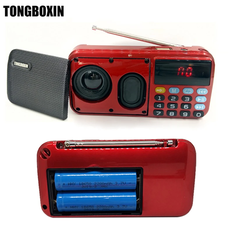 monitor speakers C-803 Support Two 18650 Battery Two TF Card Portable MP3 Radio Speaker Super Bass TF USB FM Player LED Torch 3.5mm Earphone Out wireless outdoor speakers