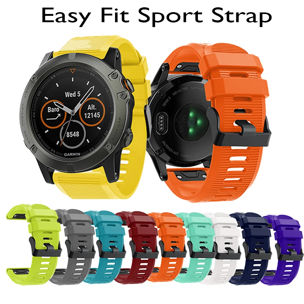 

26MM Watchband for Garmin Fenix 5X/5X Plus Watch Quick Release Silicone Strap for Garmin Fenix 3/3HR Easy fit Bracelet Wrist