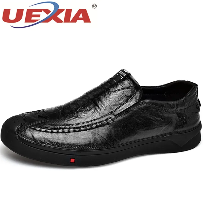 

UEXIA New Moccasins Autumn Spring Men Shoes Fashion Men's Leather Flats Shoes Men Comfortable Casual Shoes Business Loafers