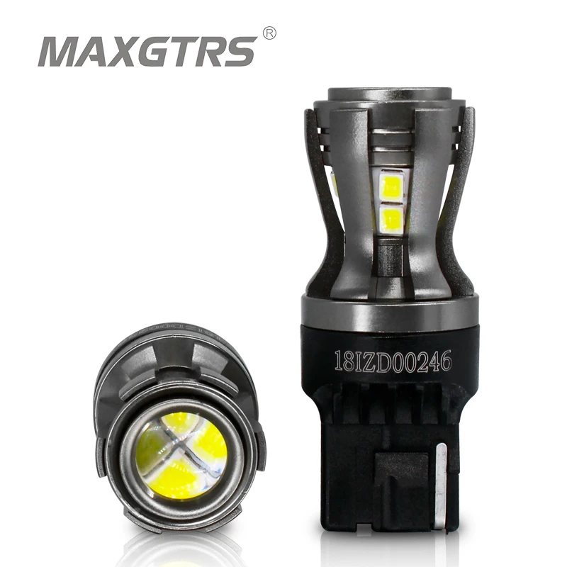 

2x W21W LED 7440 7441 7440A WY21W T20 LED Bulbs with Projector for Reverse Brake Tail Stop Turn Signal Lights Amber/Yellow