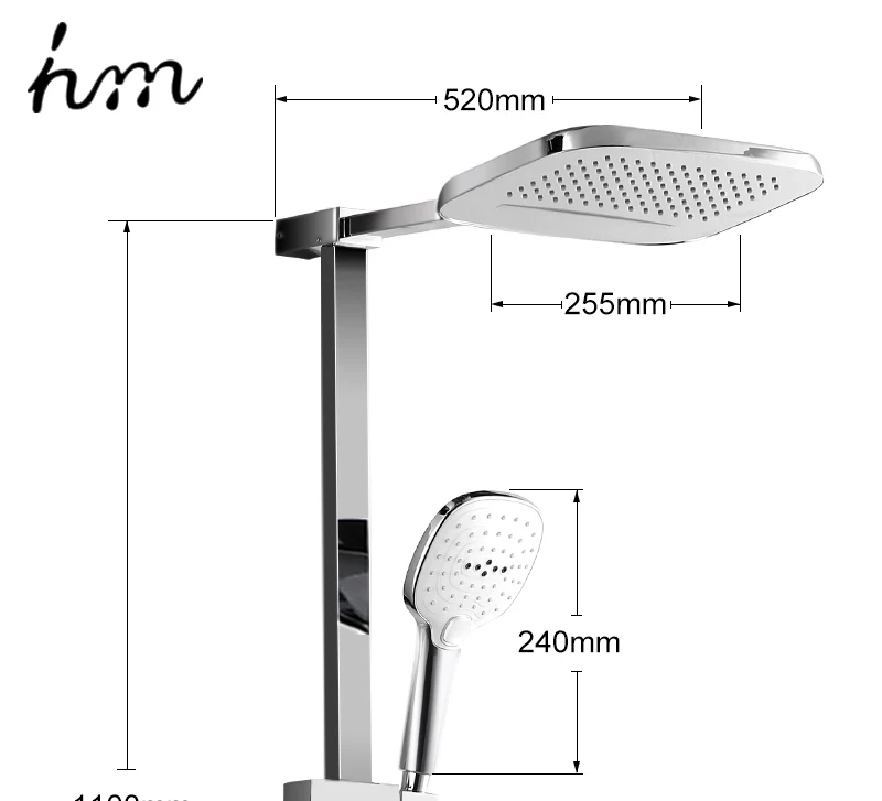 hm Installed Square shower Set Intelligent Digital Temperature Shower Brass Rain Faucet Smart Digital Display Wall Waterfall  (25)