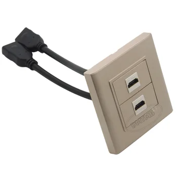 

Dual HDMI wall plate with female to female 20CM short cable and golden plate housing